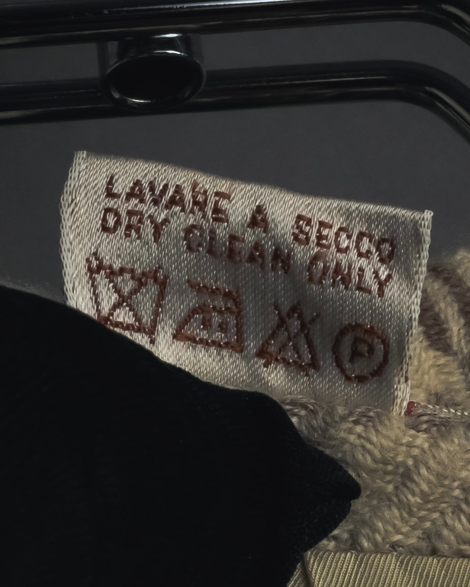 "GUCCI" 80’s checked wool shawl collar jacket