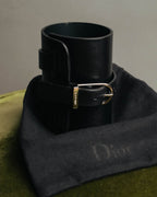 "DIOR HOMME" 00's-10's Black leather wrist cuff