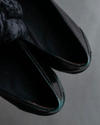 "BOTTEGA VENETA" Gradient emerald color leather loafers