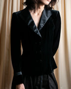 "ARMANI COLLEZIONI" Satin switched design velvet jacket