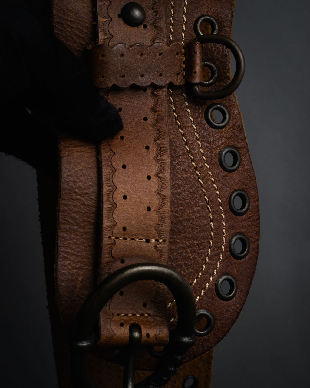 “DIESEL” 2000’s Studded craft leather belt
