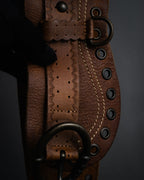 “DIESEL” 2000’s Studded craft leather belt