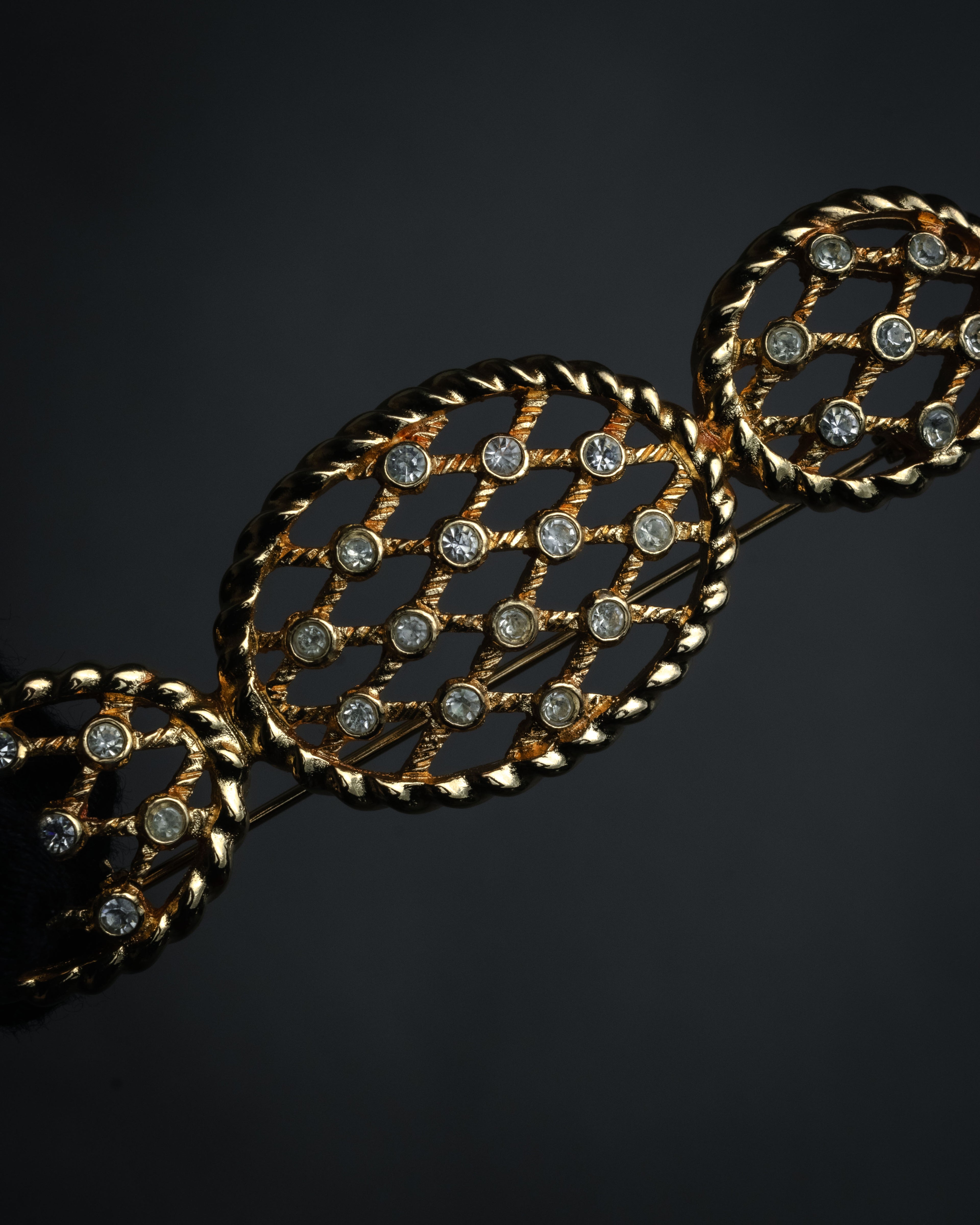 “Christian Dior” 70’s-80’s Lattice rhinestone brooch