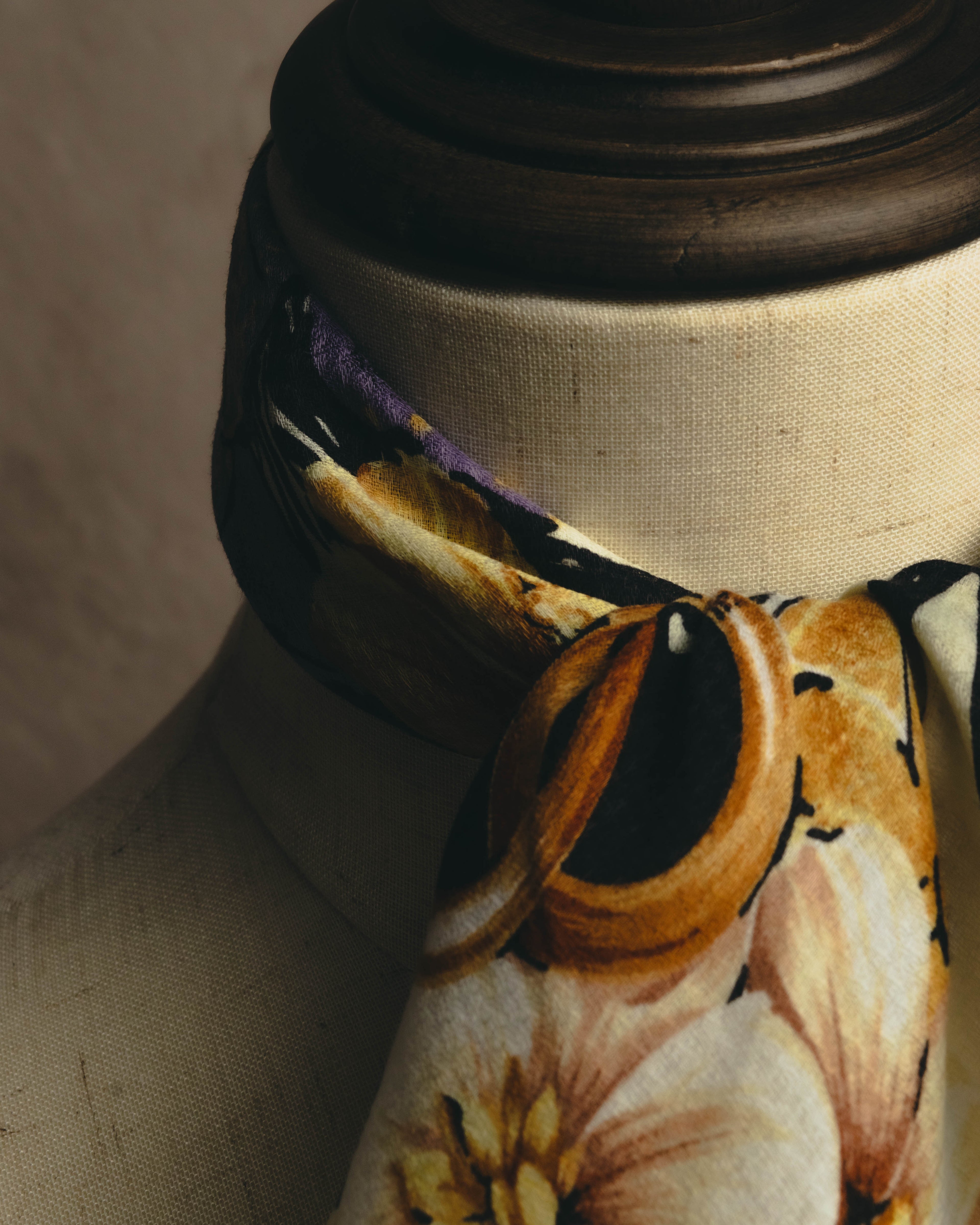 "CELINE" 90's-00's Floral printed cotton scarf