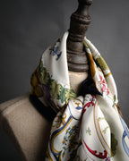 “Salvatore Ferragamo” 90’s Harvest still life silk scarf
