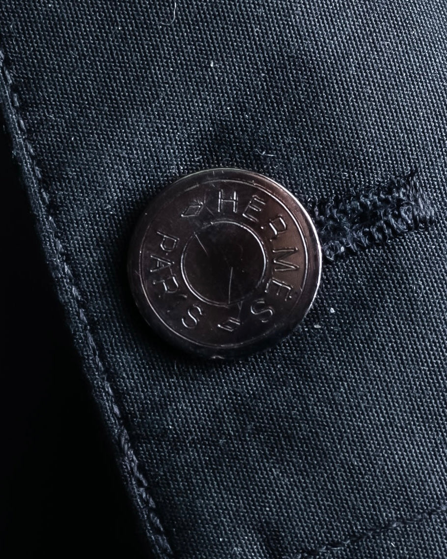 "HERMES" Tone-on-tone shadow check shirt