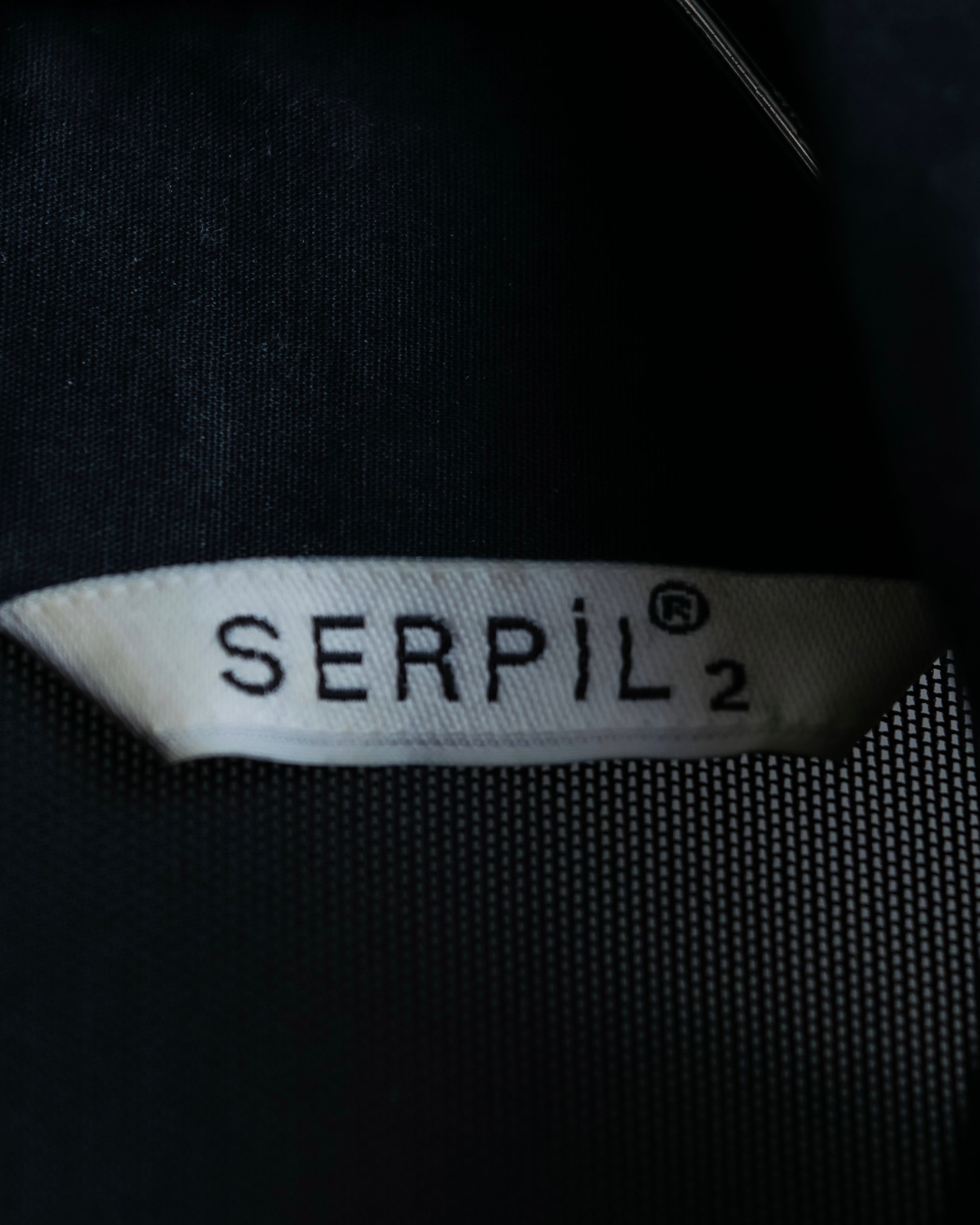 Vintage double zip ribbon flower design sheer jacket