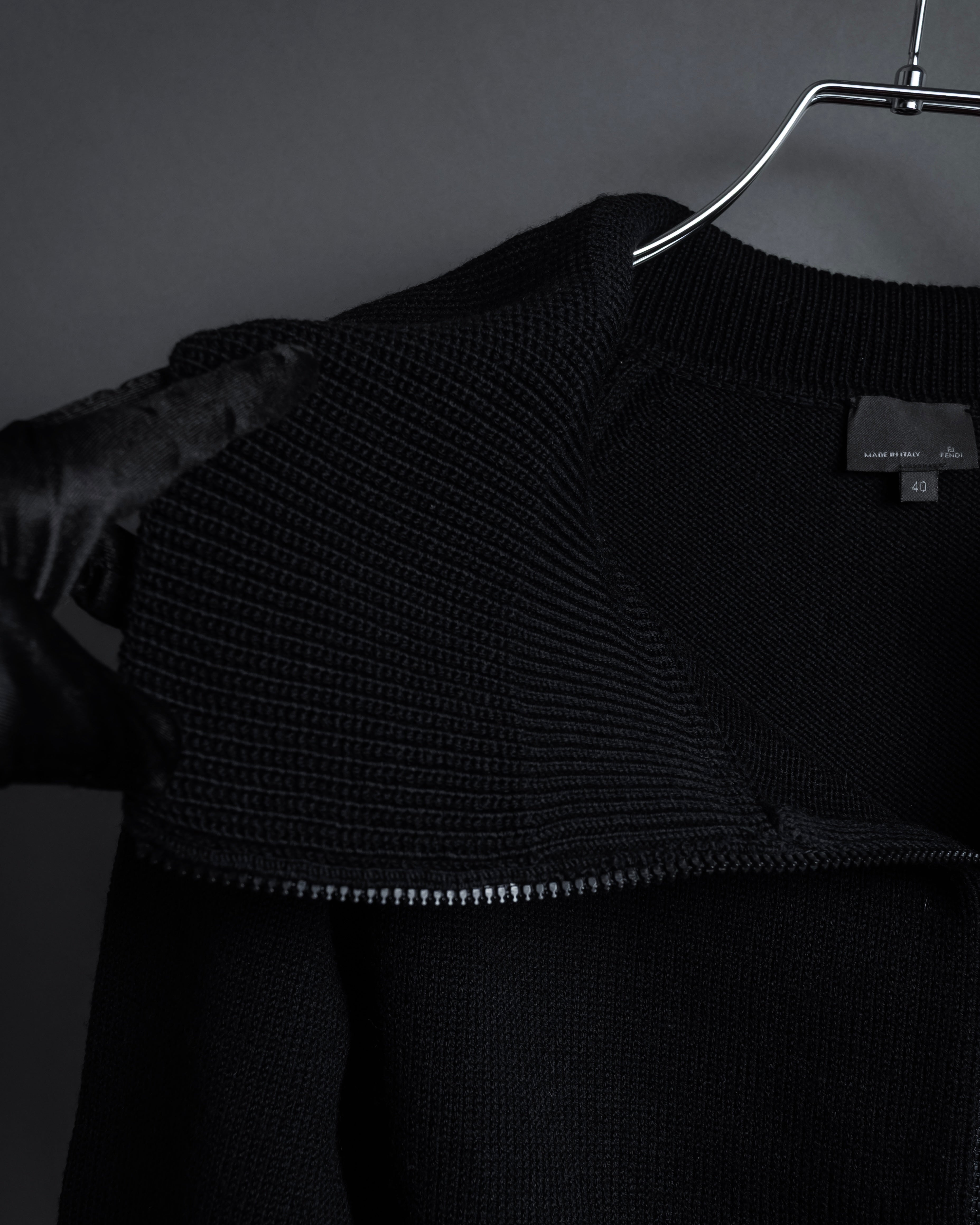 "FENDI" Raglan sleeves short length zip-up knit