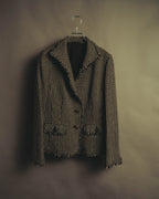 "BURBERRY LONDON" 00's-10's Fringed tweed blazer