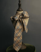 "BURBERRY LONDON" 00's Beige checked silk necktie