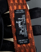 "HERMES" Mosaic dot knit silk neck tie