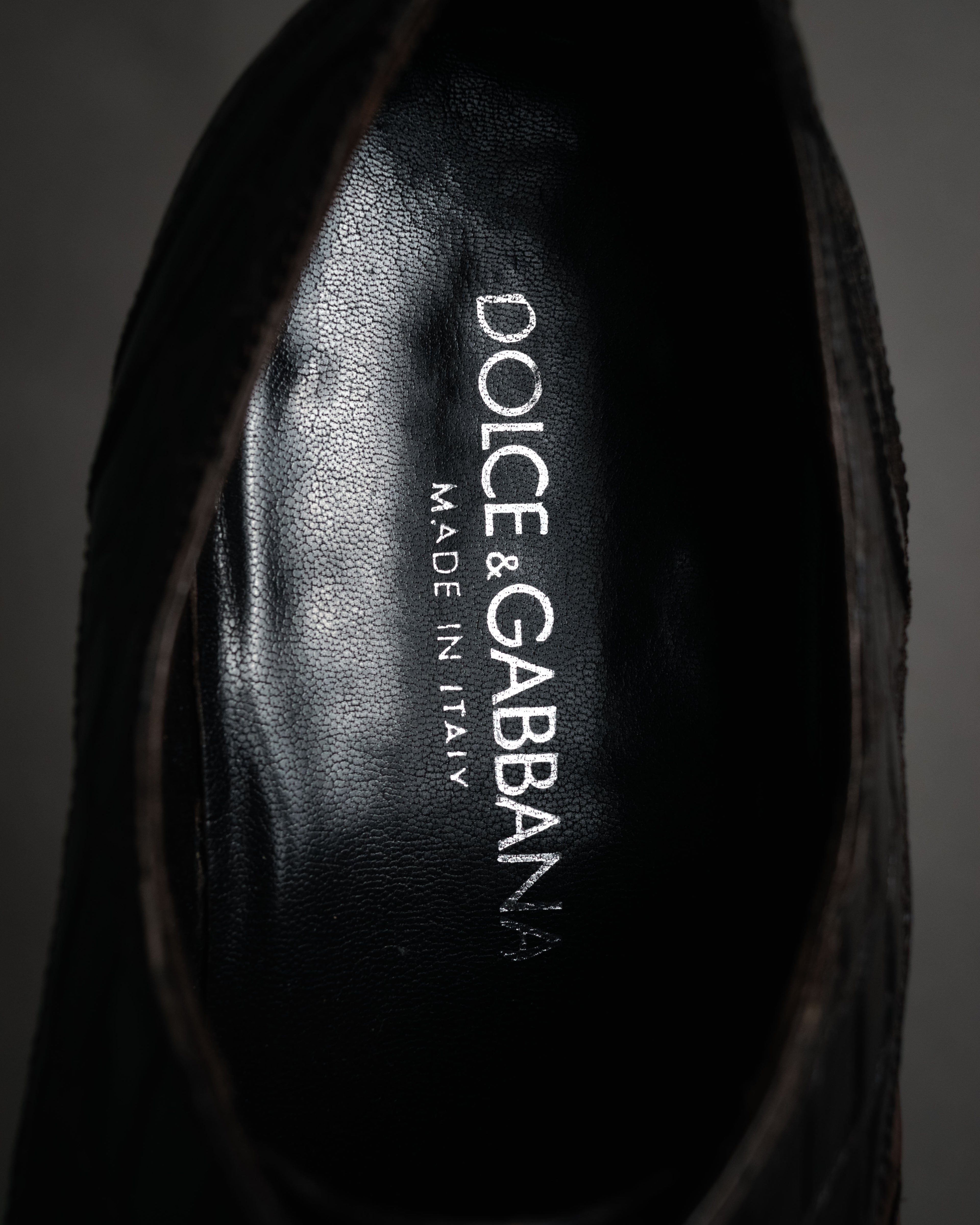 “DOLCE&GABBANA” 2008–2014 Exotic leather and intrecciato oxford shoes