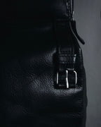 –SPECIAL– "ANN DEMEULEMEESTER" 2010-2013 Transformable roll-top vitello leather bag