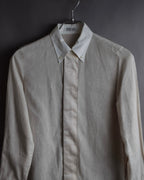 "BRUNELLO CUCINELLI" Contrast collar hidden placket linen shirt