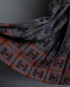 "HERMES" Check pattern cropped skirt