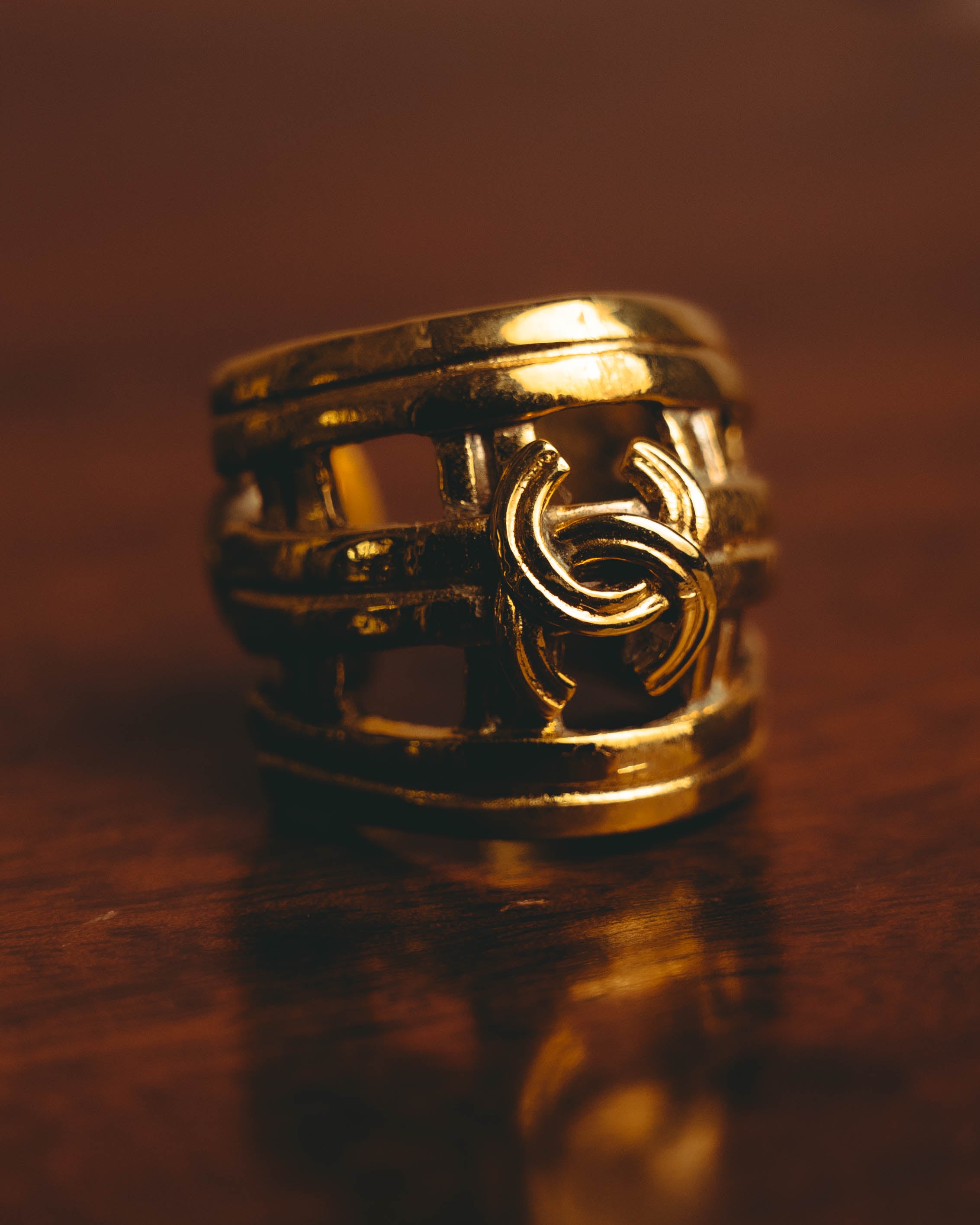 -SPECIAL- “CHANEL” 1996 Spring Collection Lattice CC wide band ring