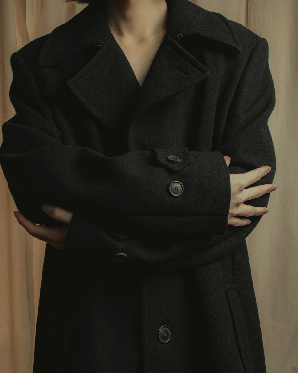 "VIKTOR&ROLF" Sculptural lapel melton coat