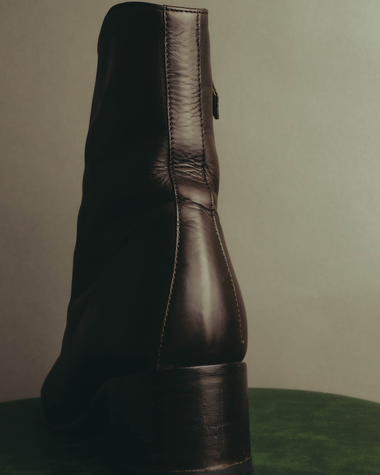 "Hermès" Minimal dark brown leather ankle boots