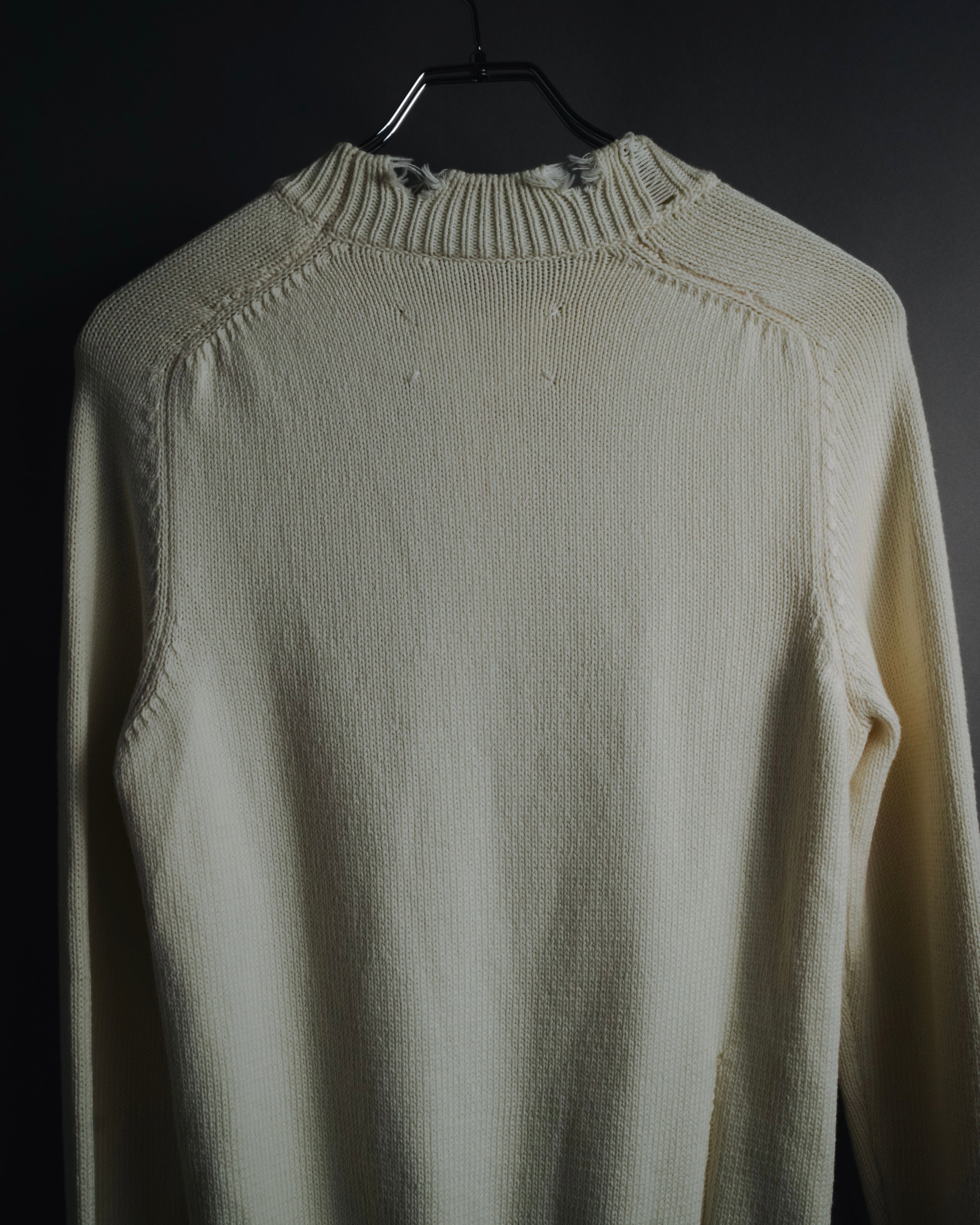 "Maison Margiela" 2022SS Destroyed rib-knit sweater