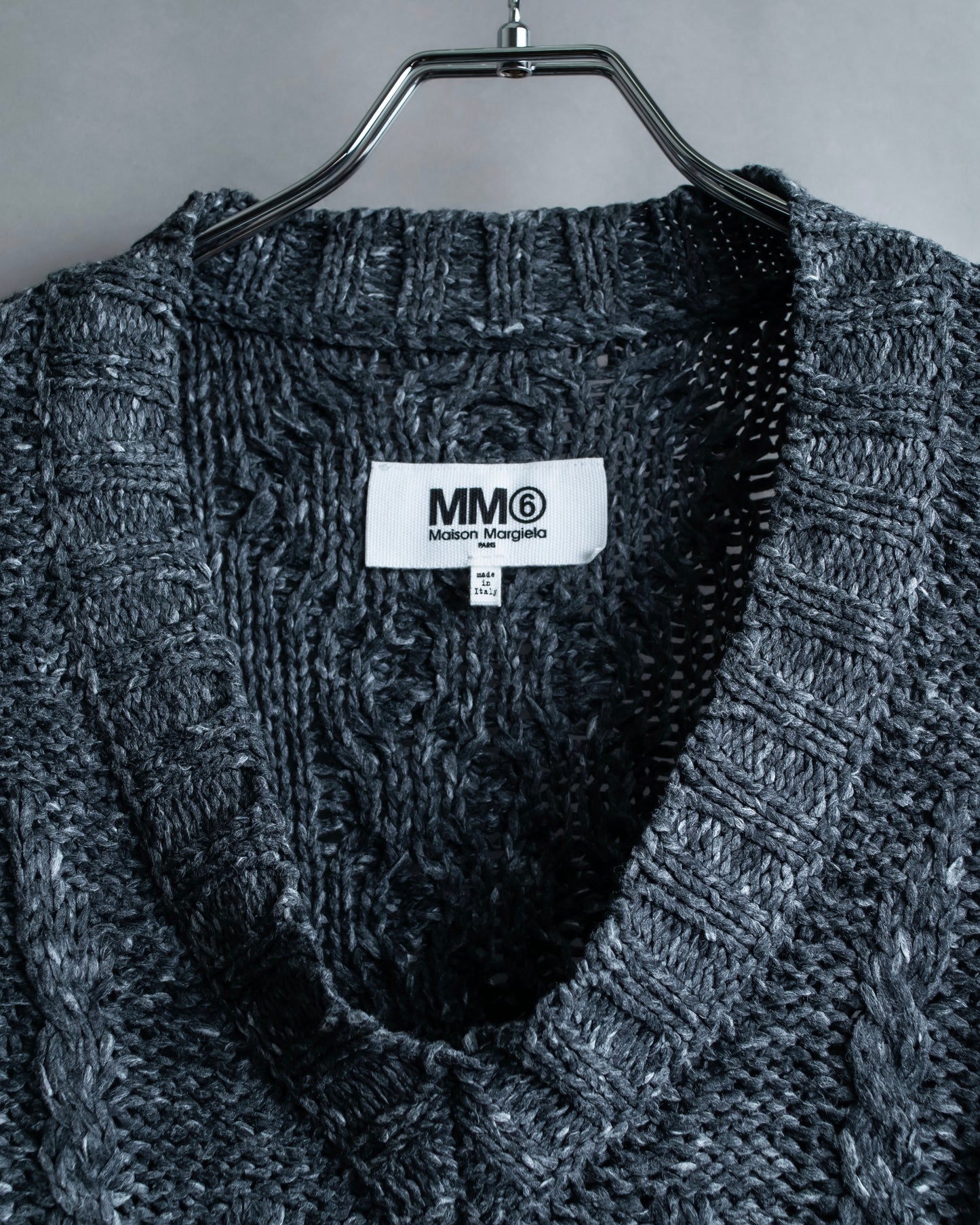 "MM6 MAISON MARGIELA" Cabled melange sleeveless knit