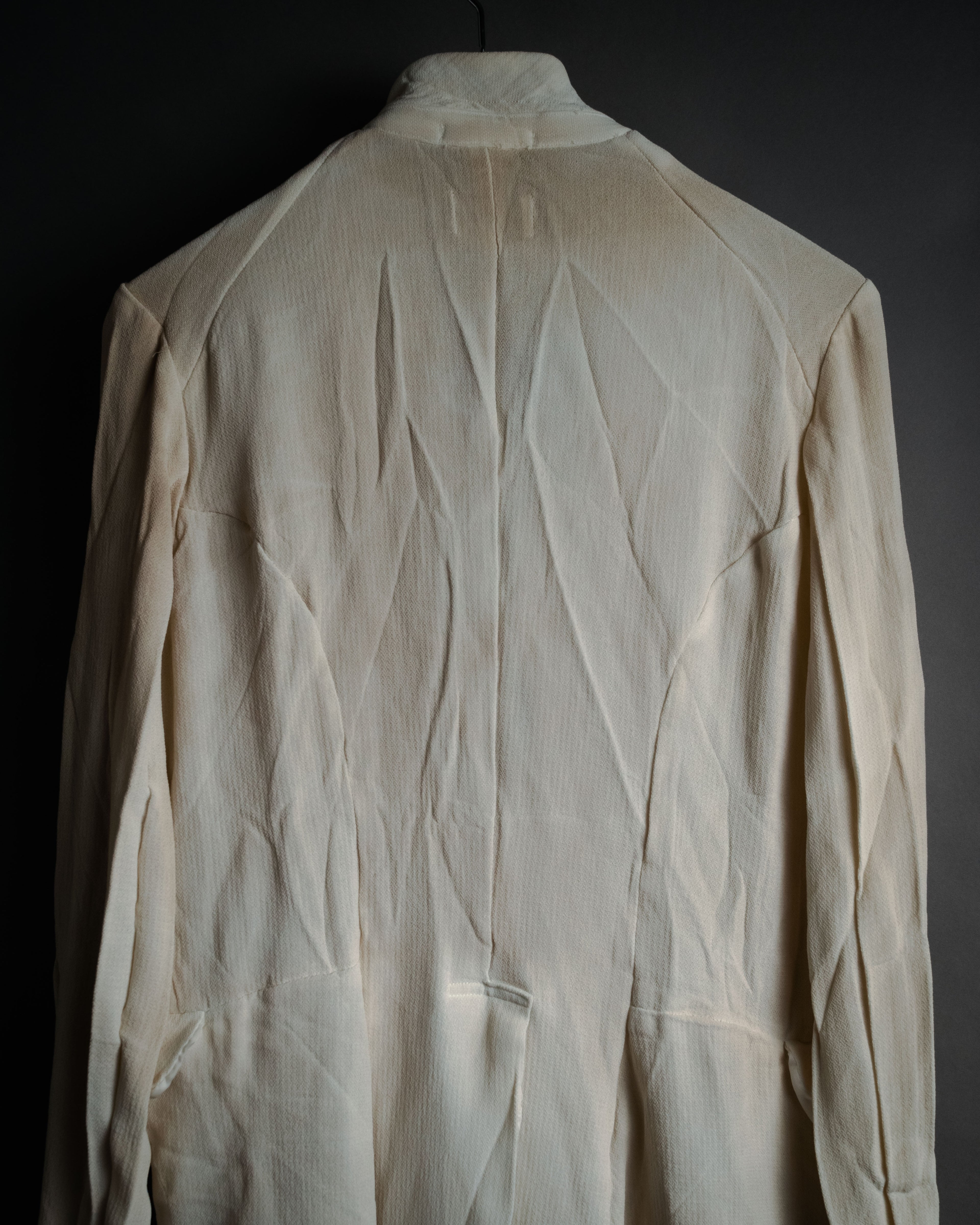“robe de chambre COMME des GARÇONS” 90’s Textured stand collar concealed front jacket