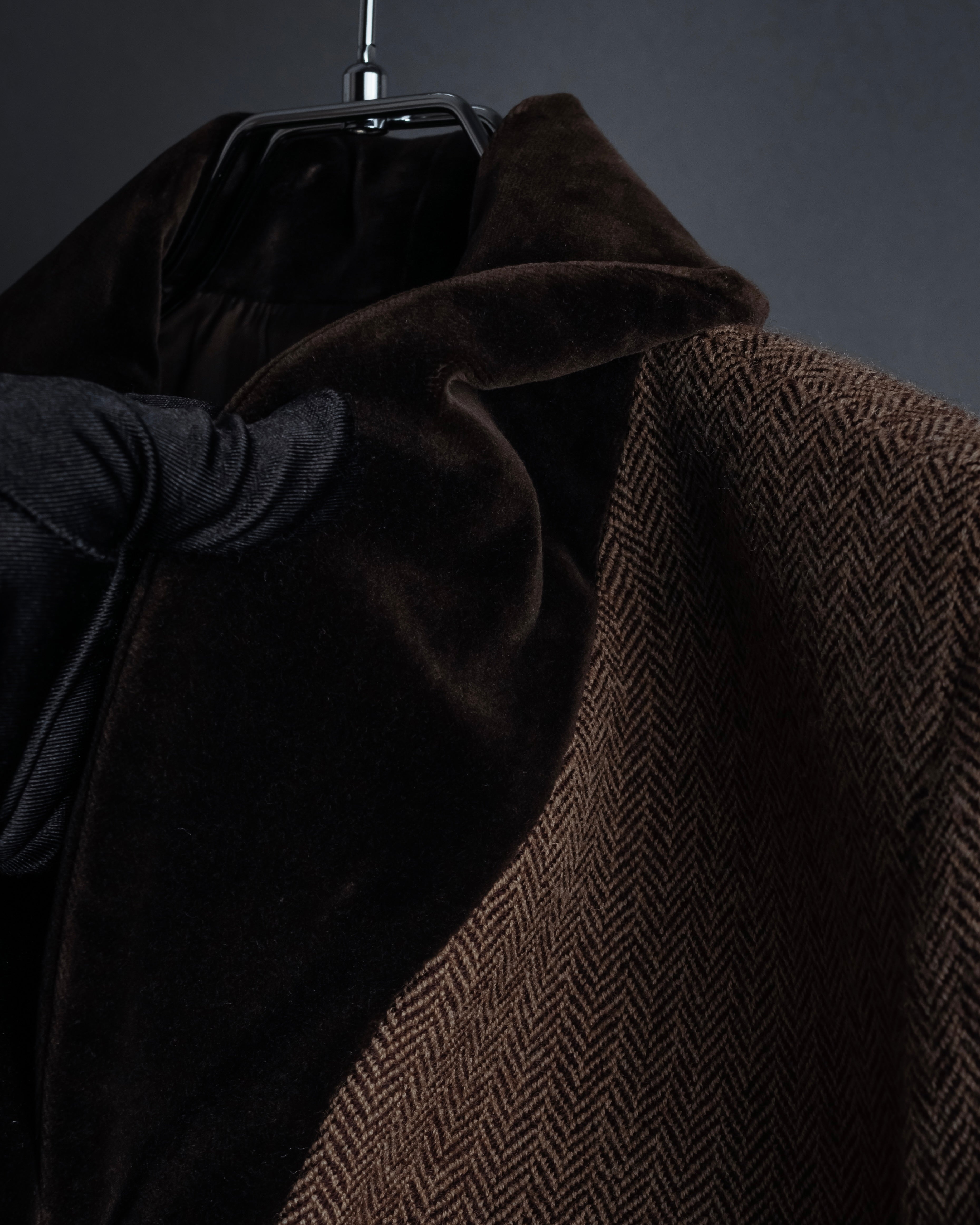 "FENDI" Velvet switching design herringbone set up