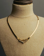 "Christian Dior" 80's-90's Rhinestone logo necklace