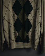 "BURBERRY" 00’s classic argyle v-neck wool knit