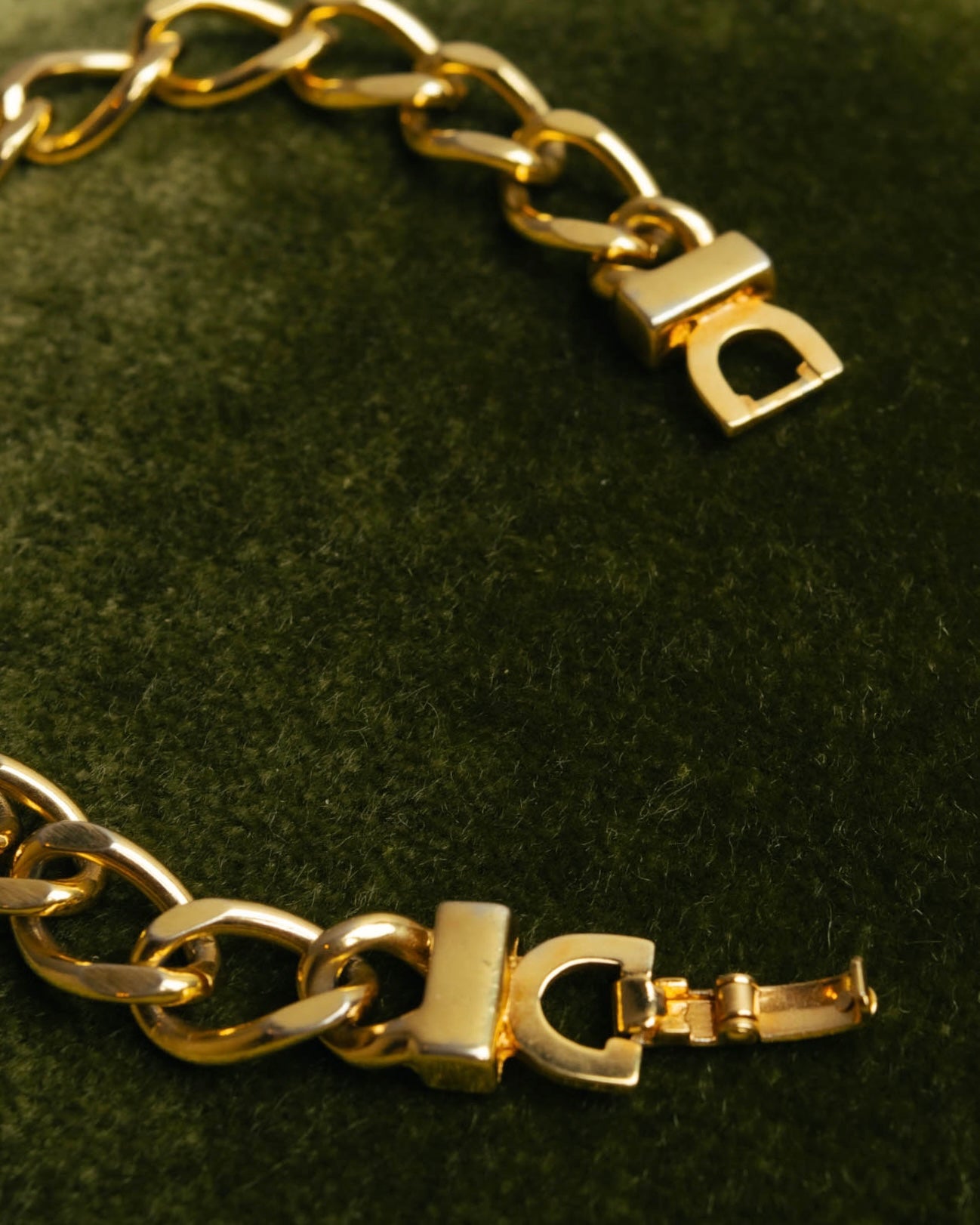 "Christian Dior" 90's Gold tone rhinestone chain bracelet