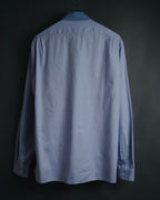 "GUCCI" Michele design tonal contrast-collar classic dress shirt