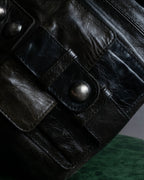 "tricot COMME des GARCONS" 
Flap pocket metal parts design leather hand bag