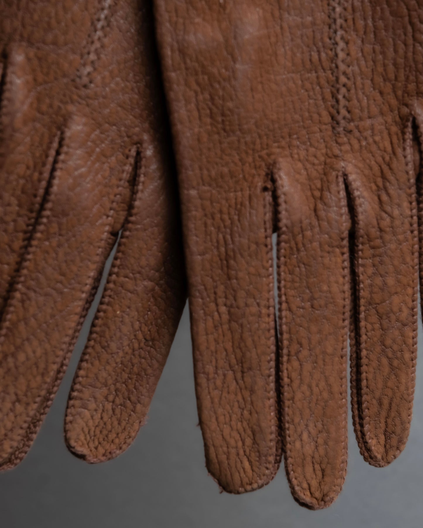 Vintage genuine leather camel brown gloves