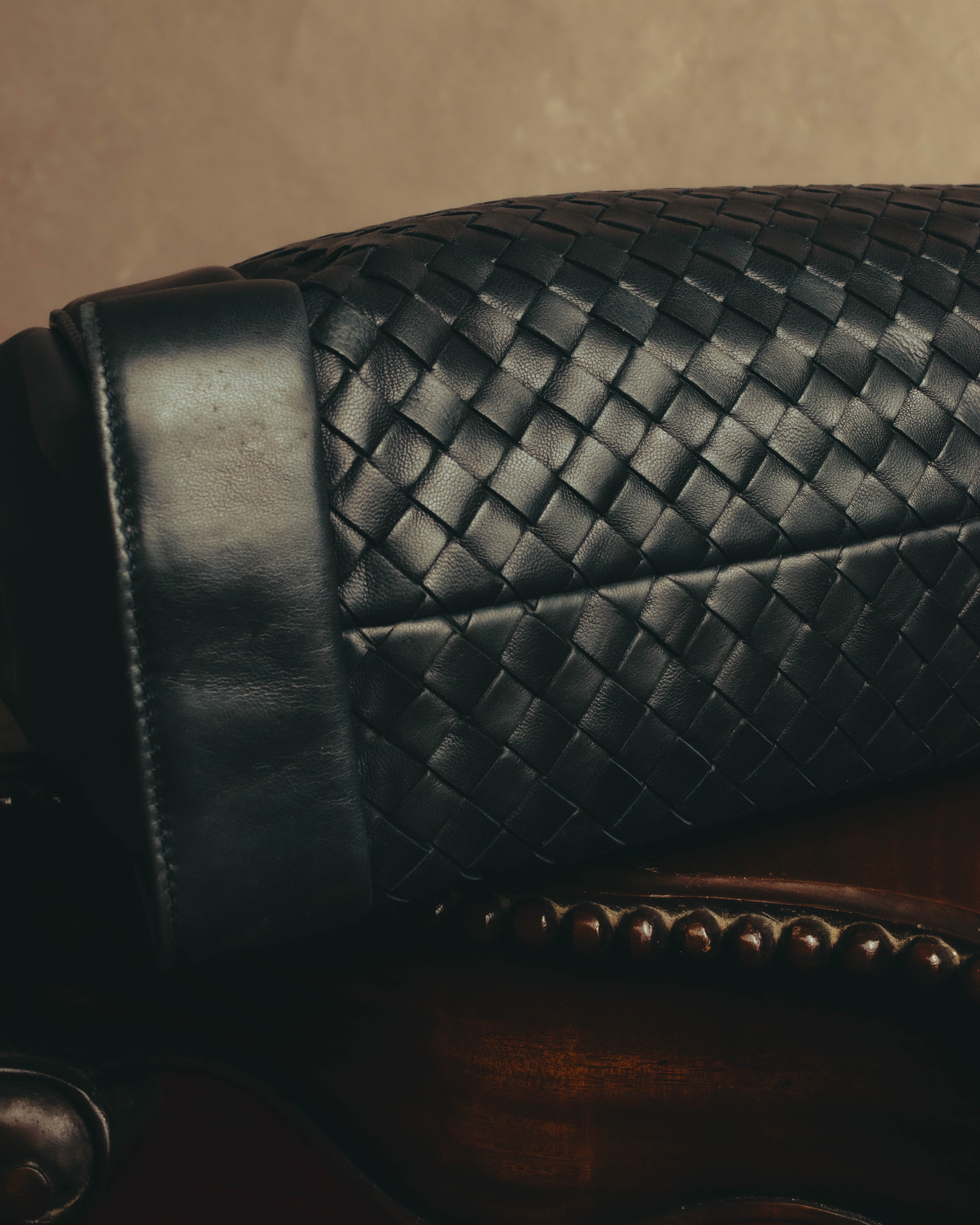 -SPECIAL- “Bottega Veneta” 00’s intrecciato braided handle oversized leather tote bag