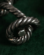 “HERMES” 1970–80s Double knot silver cufflinks