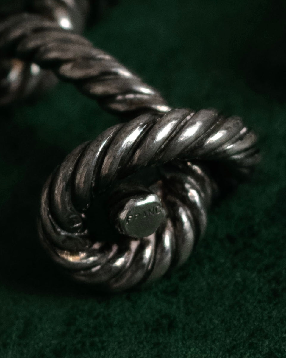 “HERMES” 1970–80s Double knot silver cufflinks