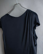 "CELINE" Gathered design vertical line dress