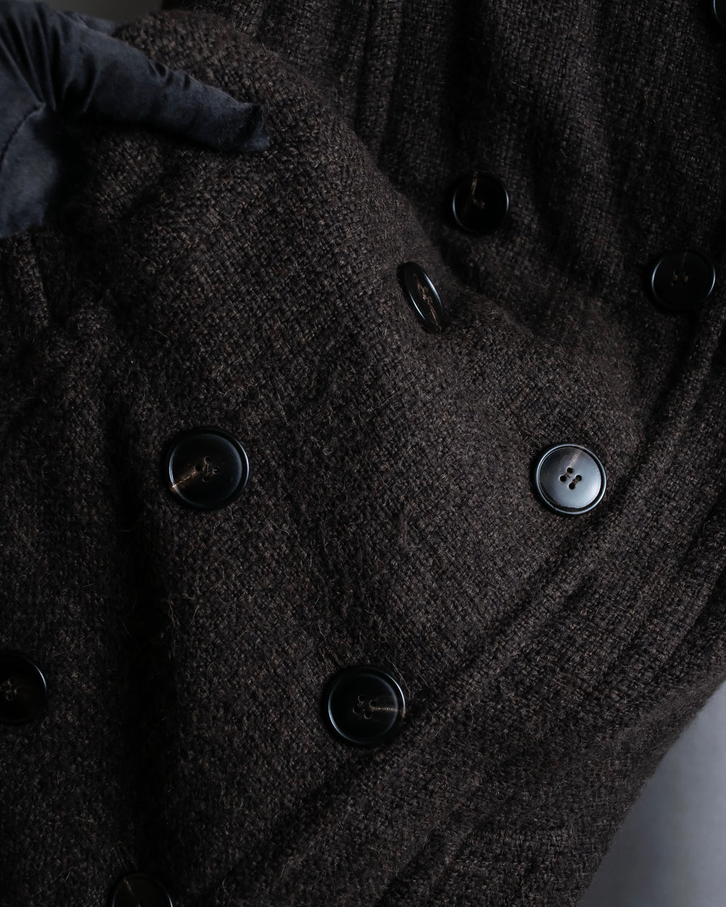 "DOLCE & GABBANA" Fringe scarf included double-breasted coat