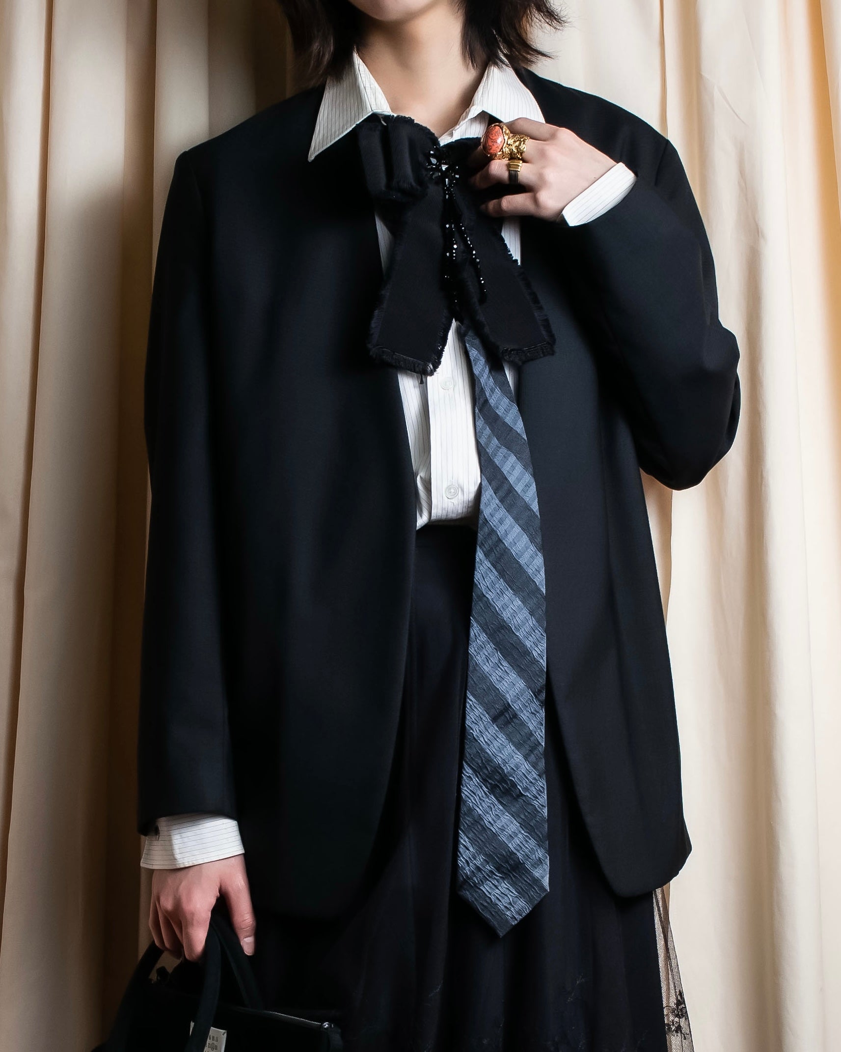 "MAISON MARGIELA" 20AW No-collar design wool tailored jacket