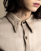 "ISAMU KATAYAMA" Dart-shaped deer leather shirt jacket