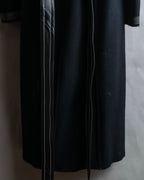 "HELMUT LANG" Fur collar belted long coat