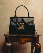 "LORENZO de MEDICI" 80's-00's Structured leather top handle handbag