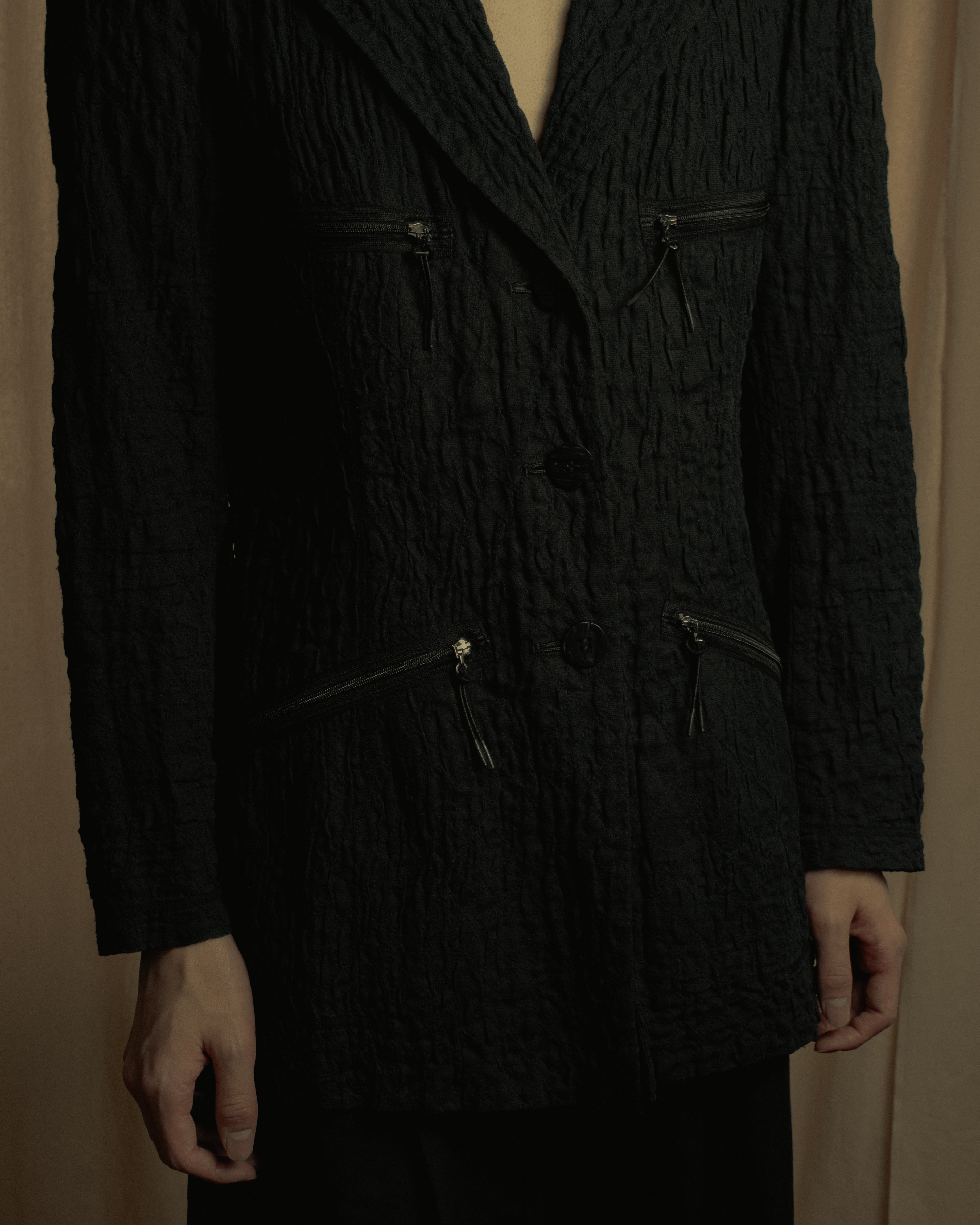 "ISSEY MIYAKE" 98SS Cotton shrunken tailored jacket