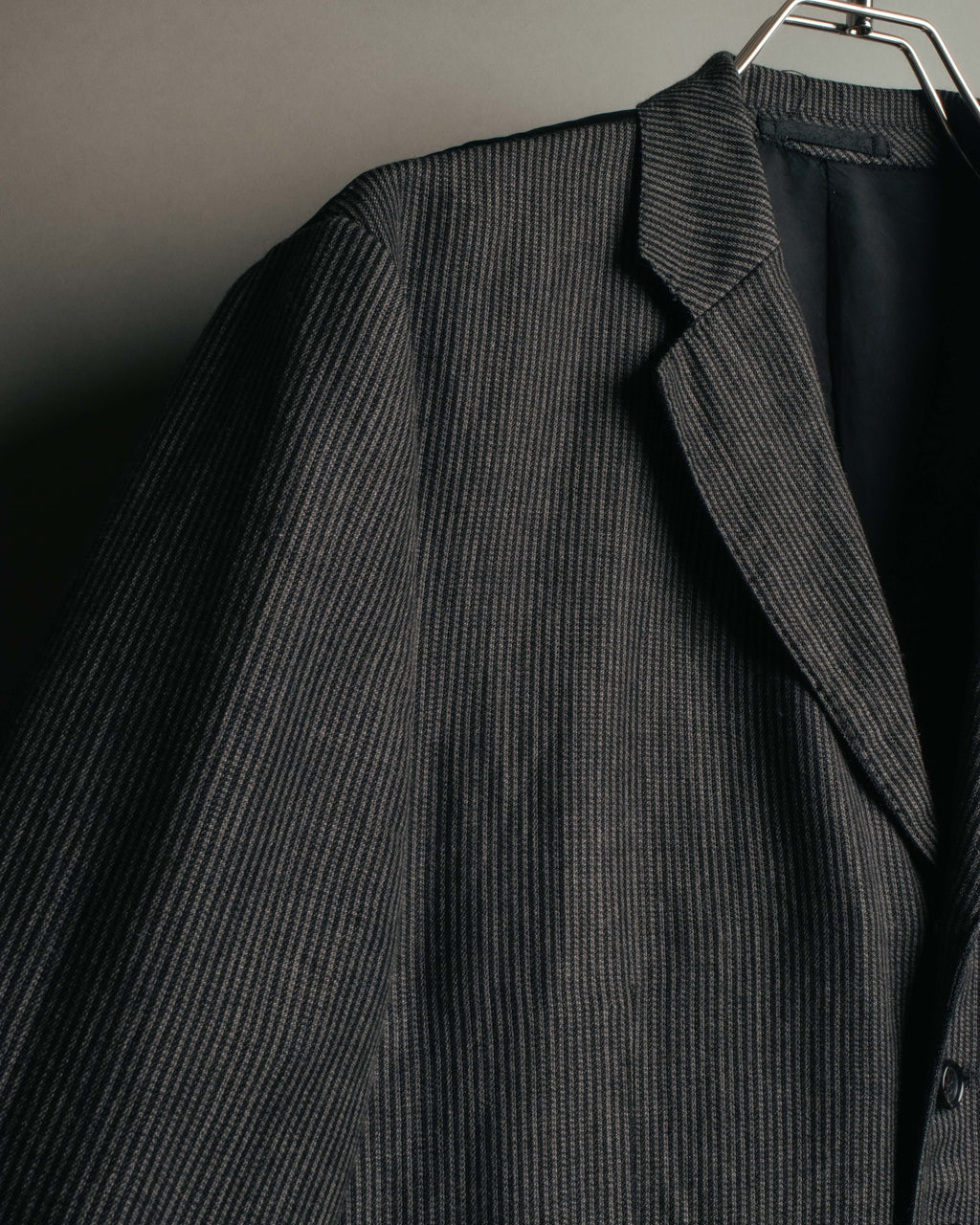 "COMME des GARÇONS HOMME" 10SS Vintage multi-button hickory stripe linen wool jacket