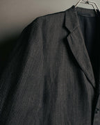 "COMME des GARÇONS HOMME" 10SS Vintage multi-button hickory stripe linen wool jacket