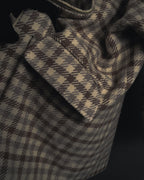 "GUCCI" 80’s checked wool shawl collar jacket