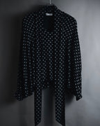 "BALENCIAGA" All-over Logo Bow-Tie Blouse