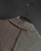 "Dolce & Gabbana" Raw edge frayed linen tailored jacket