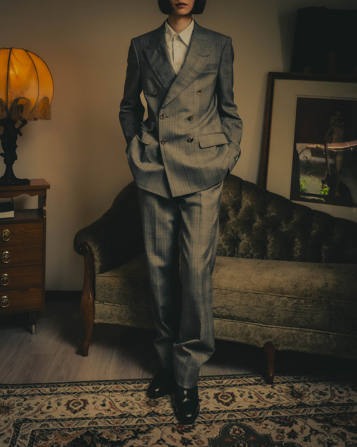 -SPECIAL- “GUCCI” 2019-2021 Glen check double-breasted wool suit
