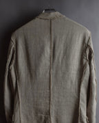 "Dolce & Gabbana" Raw edge frayed linen tailored jacket