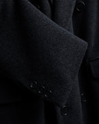 "GIORGIO ARMANI" Double-breasted charcoal gray super maxi chester coat